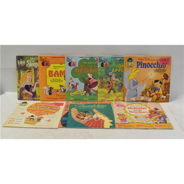 8 ASSORTED KID’S DISNEY STORY 45 RPM