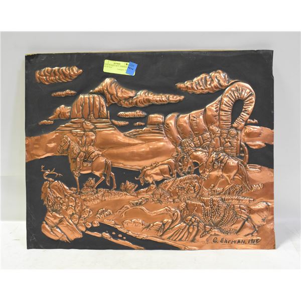METAL PLAQUE BY C. EHRMAN 1958 SIZE 20”X16”