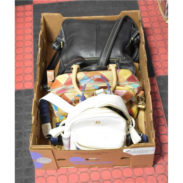 LOT OF VARIOUS PURSES & MINI BACKPACK