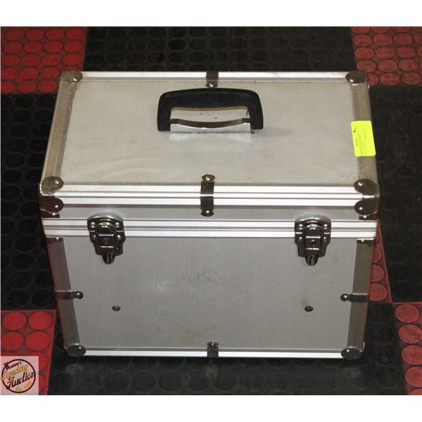 ALUMINUM PADDED CASE, 15” X8” X 10” INSIDE