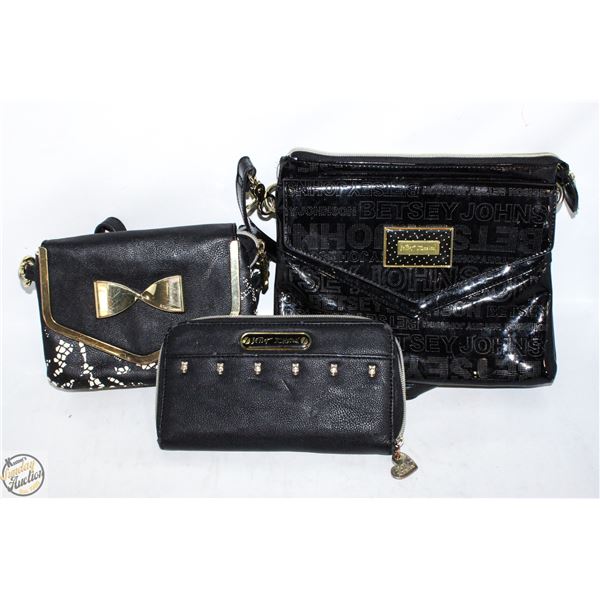 2 SMALL BETSY JOHNSON PURSES PLUS WALLET