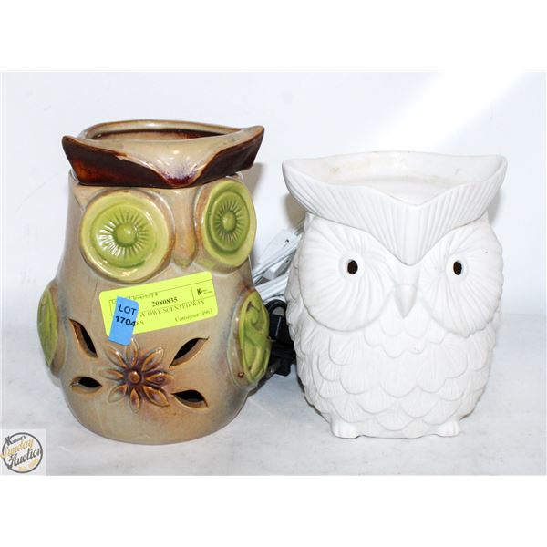 2 SCENTSY OWL SCENTED WAX MELTERS