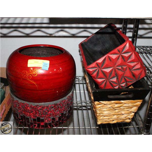 4 PC HOME ACCENT STORAGE ITEMS
