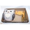 Image 1 : WEIGHTED OWL PILLOW & OWL WOOD/BRASS WINDCHARM