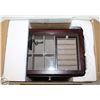 Image 2 : NEW WOOD ESPRESSO JEWELRY BOX 9.5" X 6.75" X 6.5"