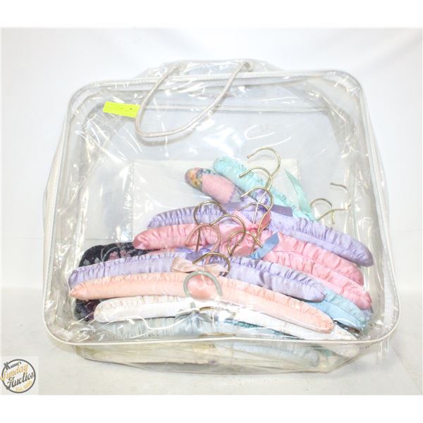 LARGE LOT OF FABRIC COAT HANGERS