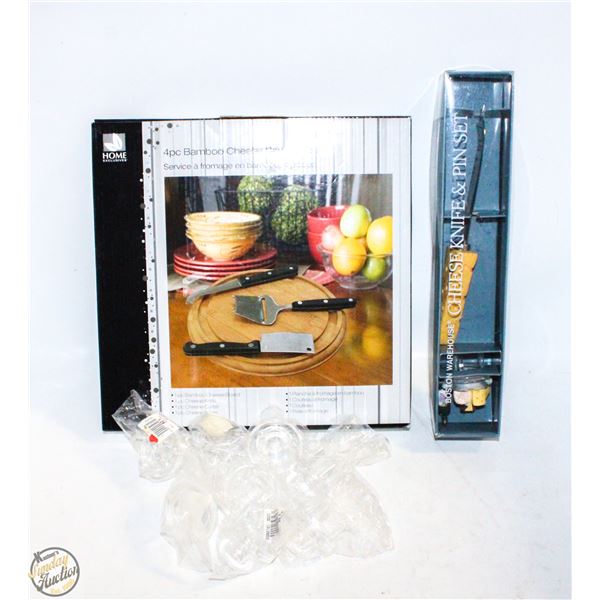 BAMBOO CHEESE SERVING SET & MORE - NEW