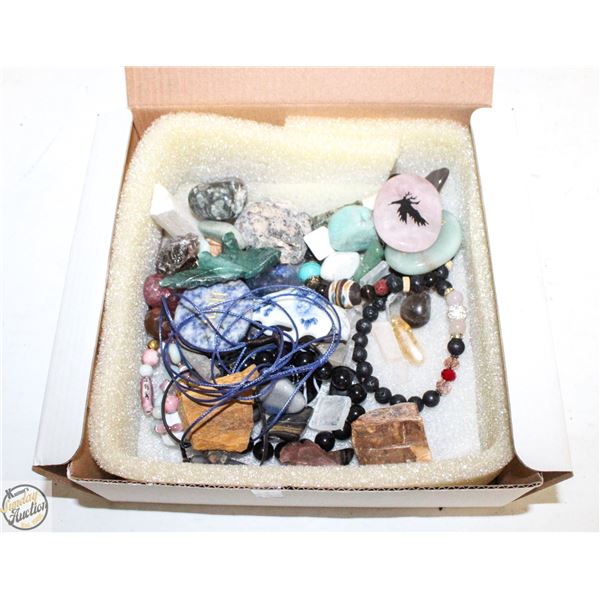 LARGE BOX OF ASSORTED CRYSTALS