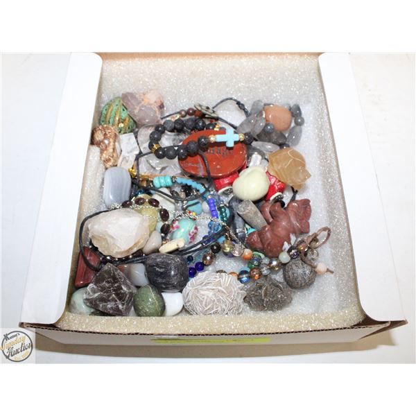 LARGE BOX OF ASSORTED CRYSTALS