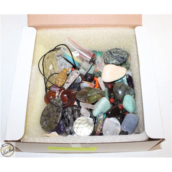 LARGE BOX OF ASSORTED CRYSTALS