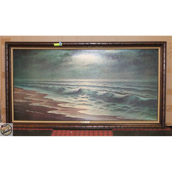 FRAMED LOUIS AUGUST " GREEN GLOWS THE SEA " PRINT