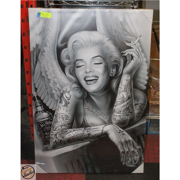 NEW SEALED MARILYN MUNROE TATTOOD WALL ART CANVAS