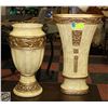 Image 1 : PAIR OF ORNATE VASES NO HANDLES