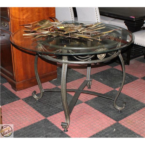 ROUND GLASS TOP TABLE