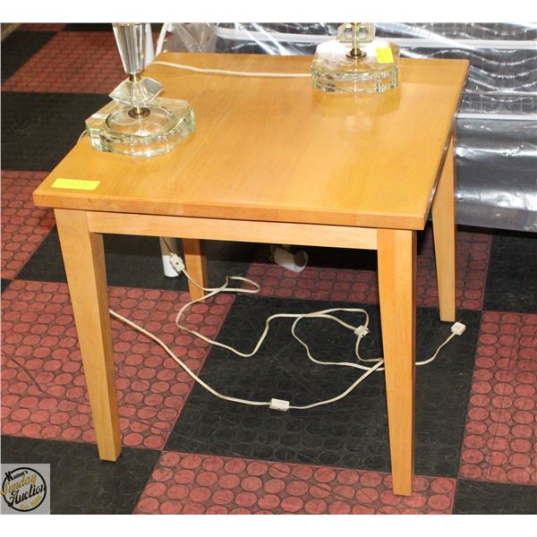 SOLID BIRCH WOOD SQUARE SIDE TABLE