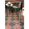 Image 1 : ROLLING CLOTHING RACK W/WHITE IKEA HANGERS