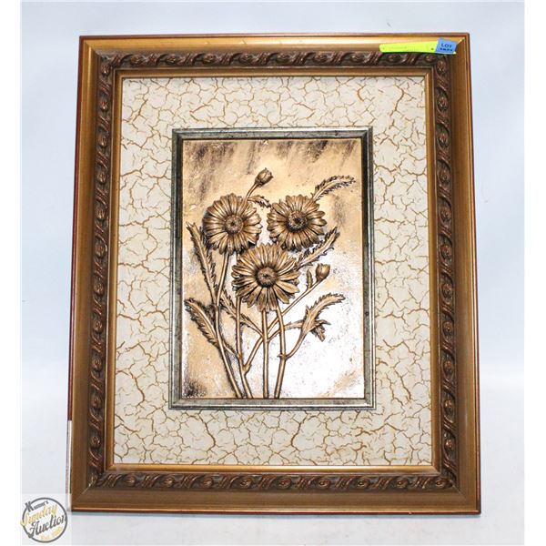 3D FLOWER ORNATELY FRAMED WALL HANGING