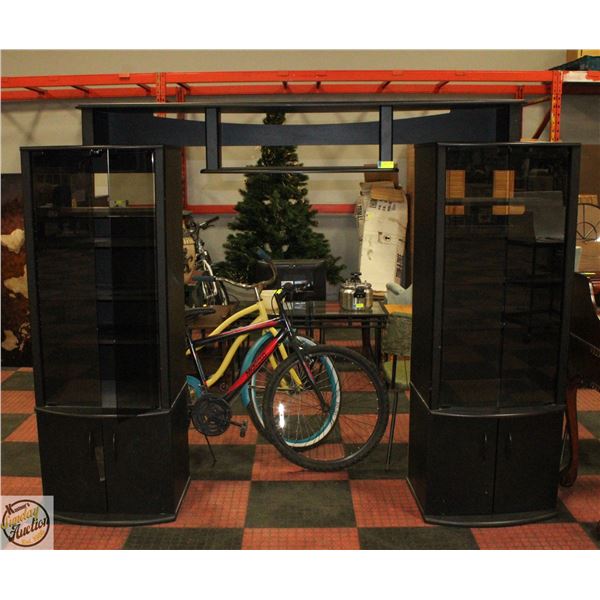 3PCS BLACK ENTERTAINMENT UNIT 93" X 20" X 70"