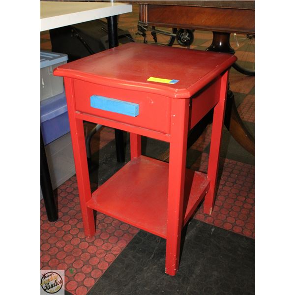 WOODEN NIGHSTAND/SIDETABLE 25" X 14" RED
