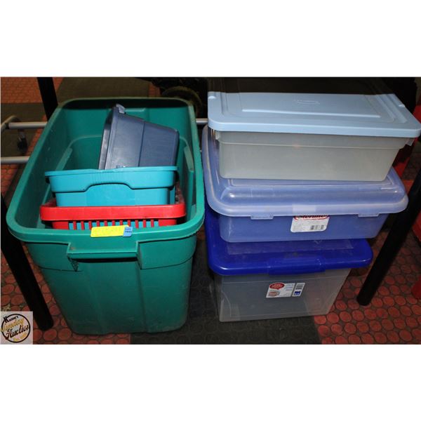 COLLECTION OF STORAGE TOTES, G-CANS & MORE
