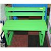 Image 1 : HANDMADE WOODEN HANDPAINTED GREEN BENCH