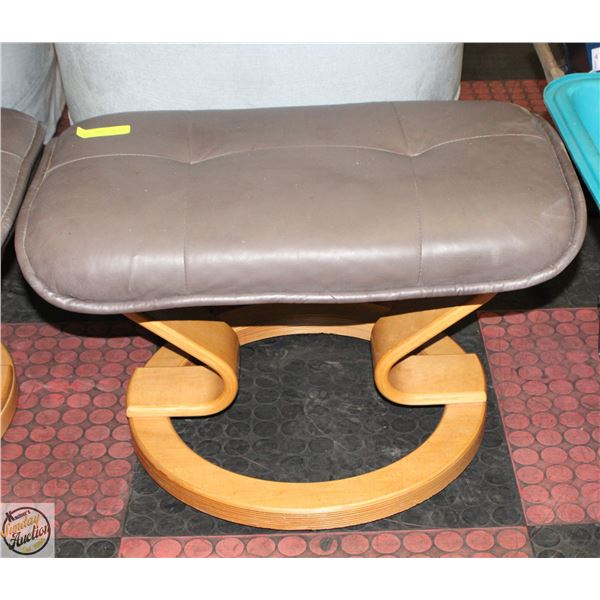 LEATHER FOOTSTOOL