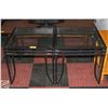 Image 1 : PAIR OF METAL/GLASS END TABLES