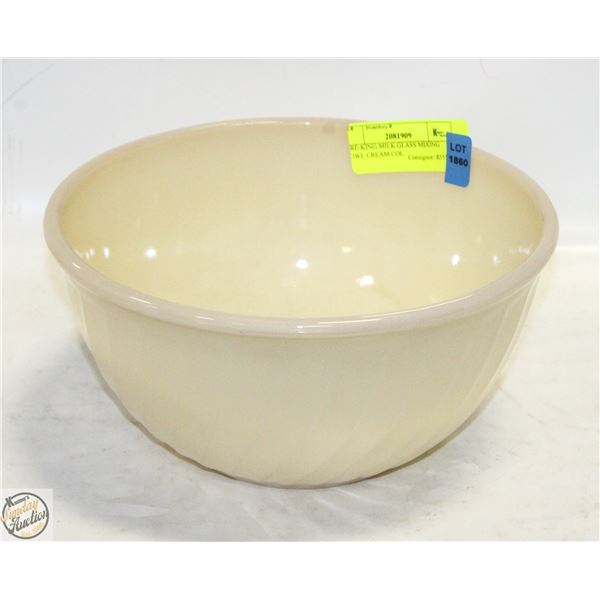 FIRE-KING MILK GLASS MIXING BOWL CREAM COL.