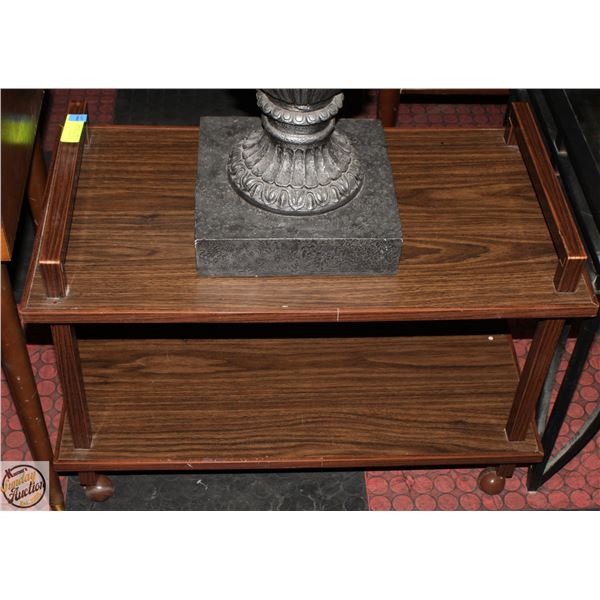 VINTAGE 2 TIER SERVING CART ON WHEELS