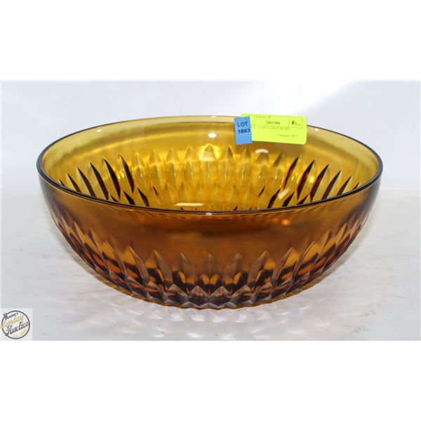 AMBER GLASS LARGE BOWL