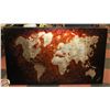 Image 1 : 60 X 36 WORLD MAP CANVAS ART