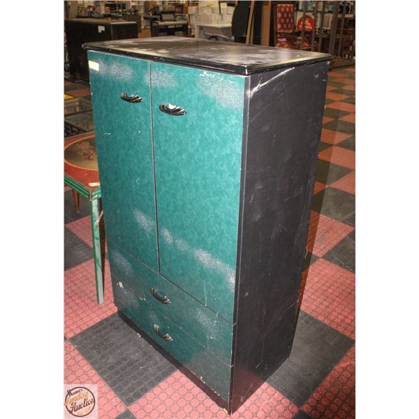 2 DRAWER ARMOIRE WITH DOORS AND SHELVING
