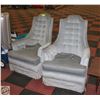 Image 1 : PAIR OF BLUE VELVET SWIVEL CHAIRS