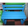 Image 1 : HANDMADE WOODEN HANDPAINTED BLUE BENCH