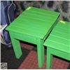 Image 1 : HANDMADE WOODEN HANDPAINTED GREEN SIDE TABLE