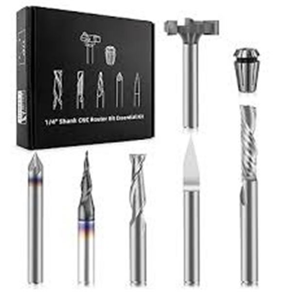 NEW IWTH BOX 1/4" SHANK CNC ROUTER BIT ESSENTIAL K