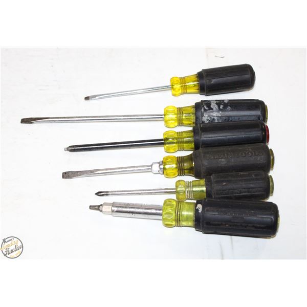 6 KLEIN SCREWDRIVERS