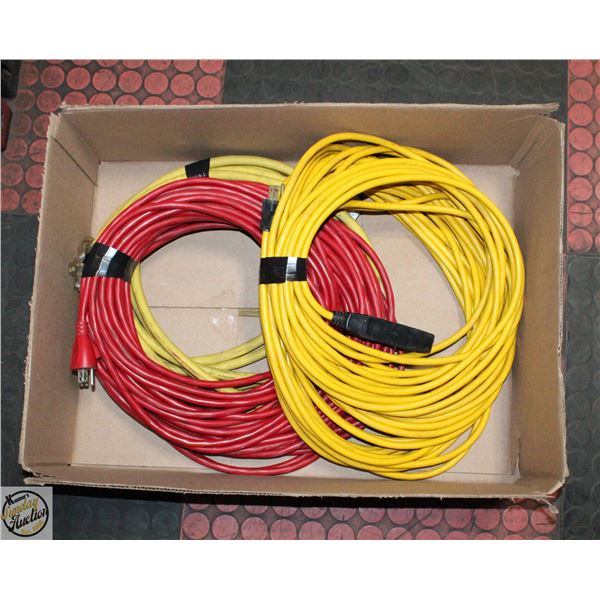 BOX W/ 3 EXTENSION CORDS: 120FT, 100FT, 25FT.
