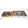 Image 1 : LOT OF TOOLS TWO FLATS OF WRENCHES, SCREWDRIVERS,