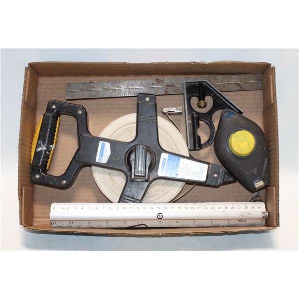 100 FT TAPE, CHALK LINE, COMPOUND SQUARE