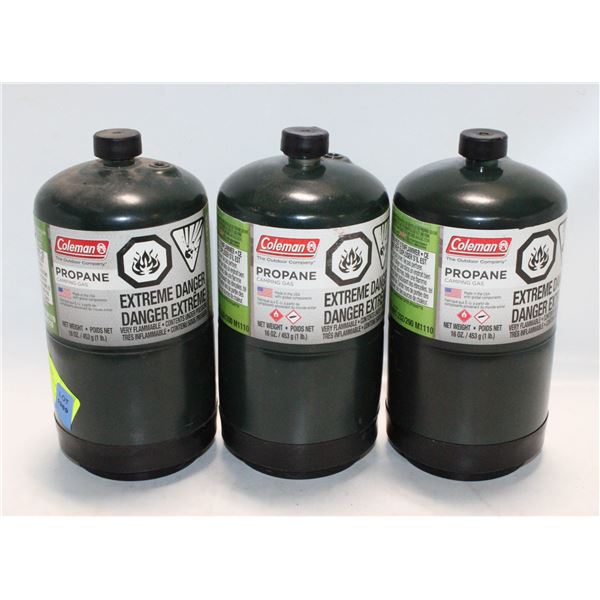 LOT OF MINI GREEN PROPANE TANKS (FULL)