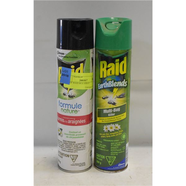LOT OF RAID BUG SPRAY
