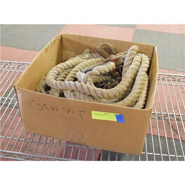 TWO TWENTY FEET NYLON TOW ROPES WITH
