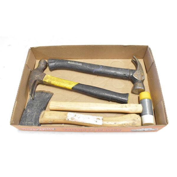 2 HAMMERS PLUS HATCHET AND MALLET