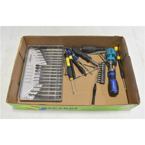 FLAT OF MINI AND PRECISION SCREWDRIVERS