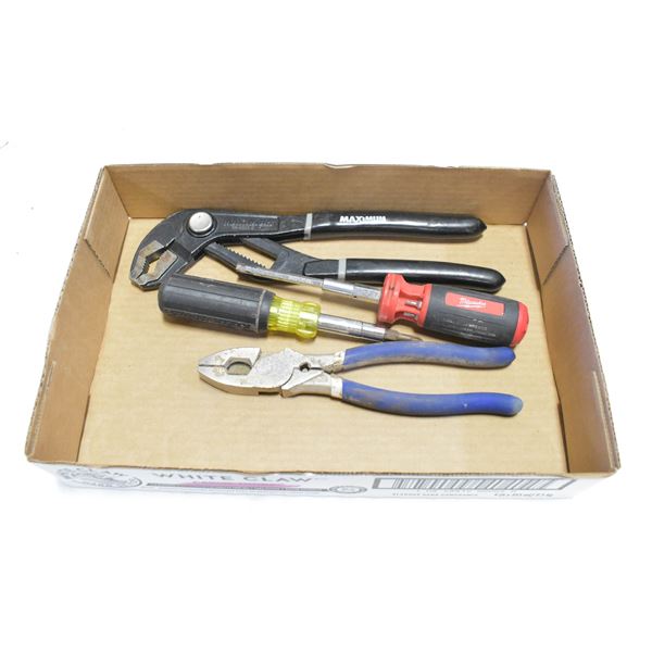 MILWAUKEE AND KLEIN SCREWDRIVERS PLUS PLIERS