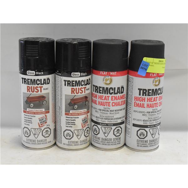 LOT OF TREMCLAD BLACK W/HEAT ENAMEL