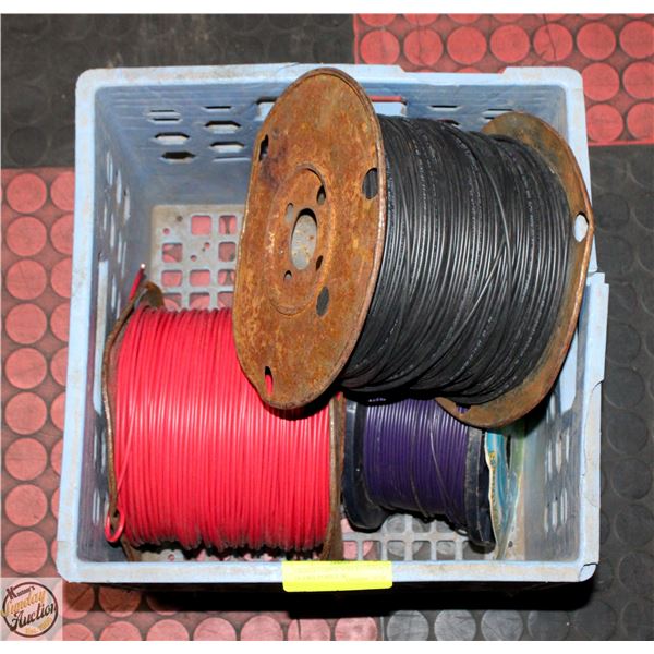 3 ROLLS COPPER WIRE RED+BLACK 14 AWG, PURPLE 18
