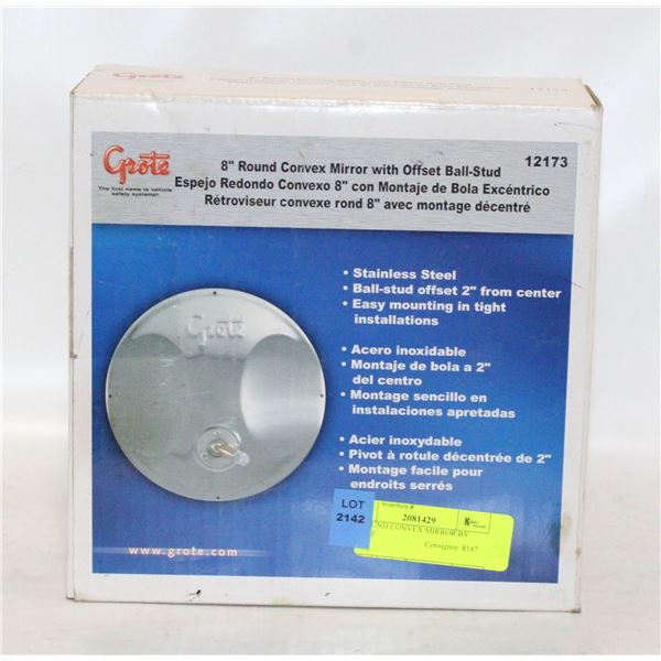 8" ROUND CONVEX MIRROR BY GROTE