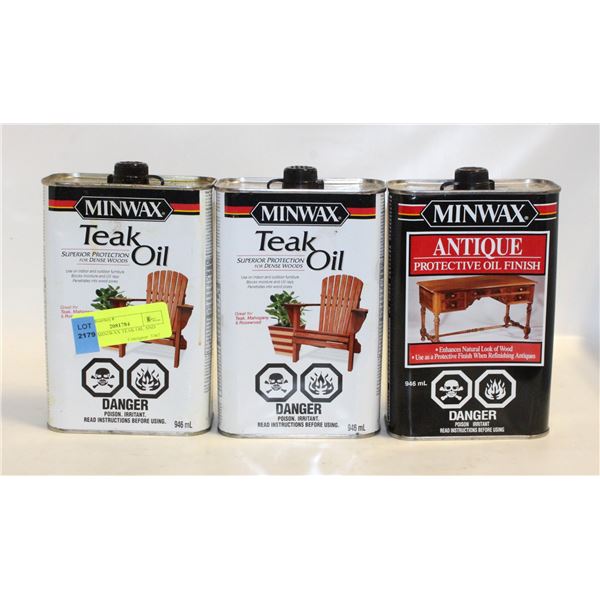 LOT OF MINIWAX TEAK OIL AND FINISH